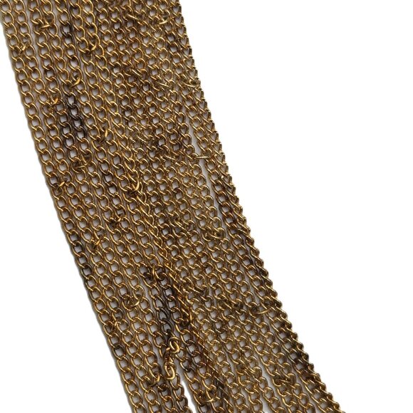 Multi Strands of Chains Necklace Gold-Tone 12" AS IS Crafts & Makeover Use - Picture 8 of 11